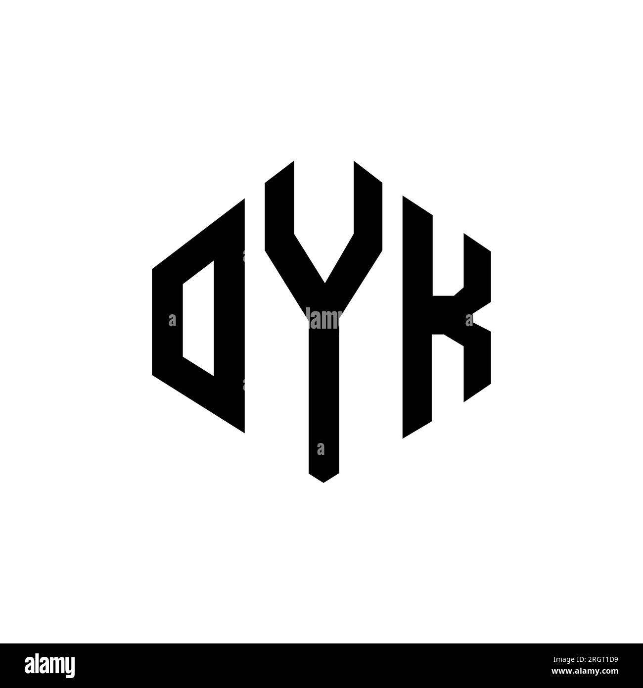 OYK letter logo design with polygon shape. OYK polygon and cube shape