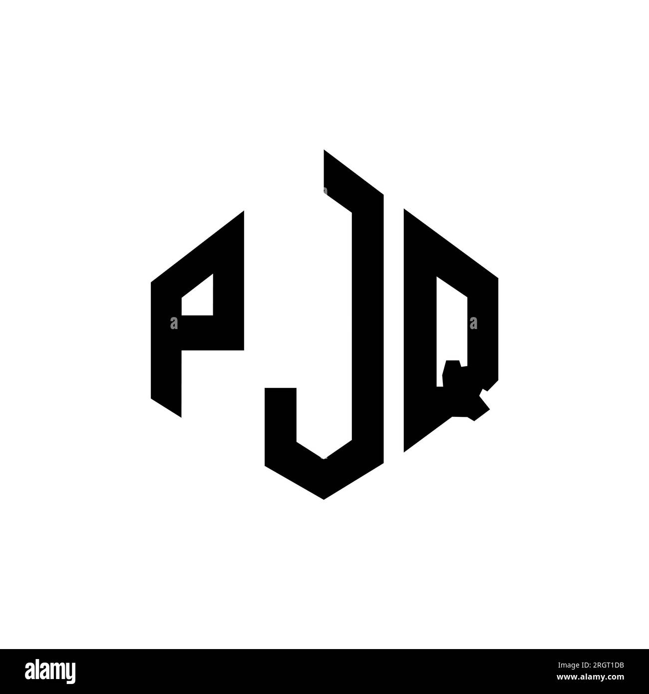PJQ letter logo design with polygon shape. PJQ polygon and cube shape ...