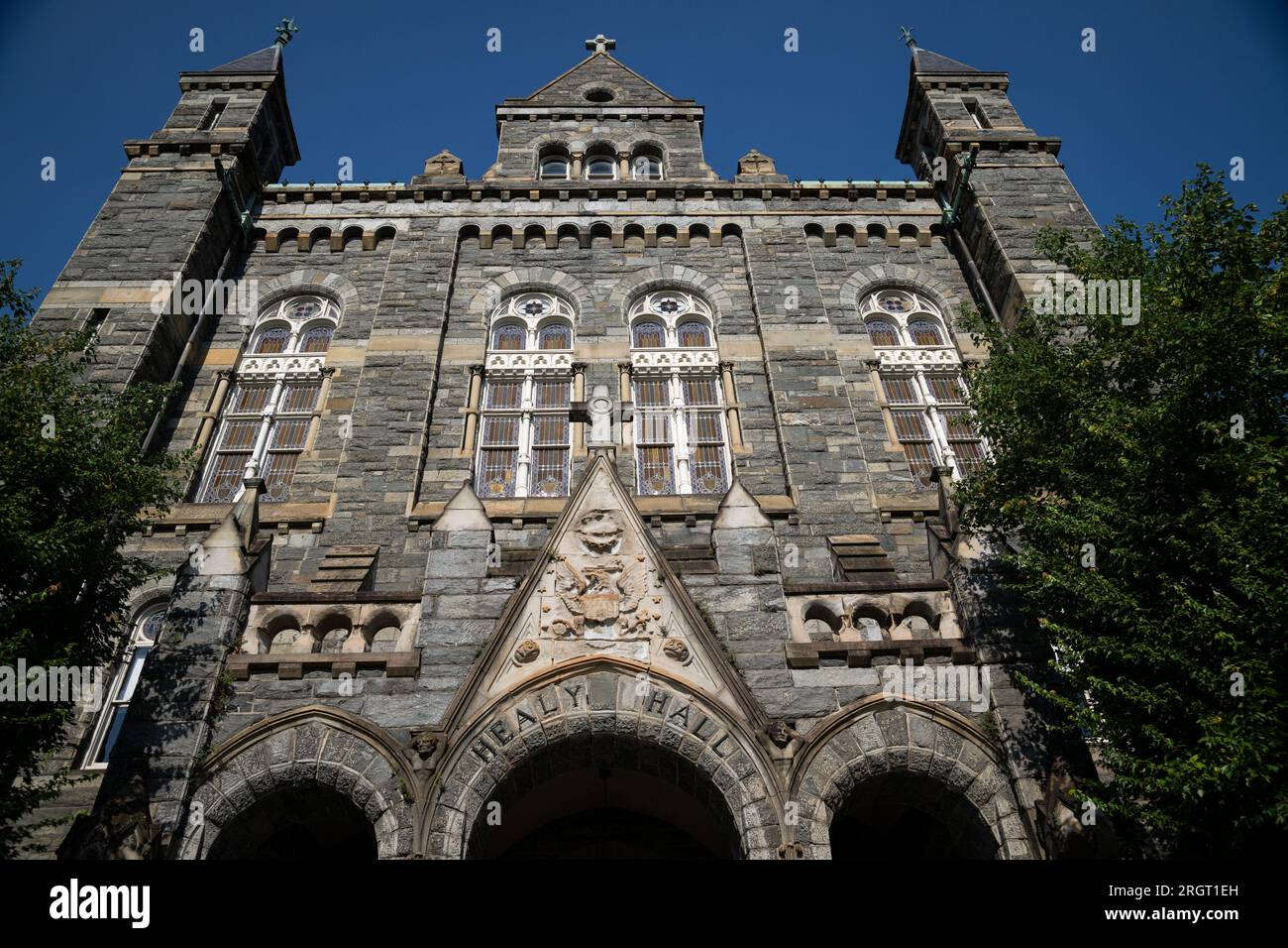Washington, USA. 11th Aug, 2023. A general view of Healy Hall at Georgetown University, in Washington, DC, on Friday, August 11, 2023. (Graeme Sloan/Sipa USA) Credit: Sipa USA/Alamy Live News Stock Photo