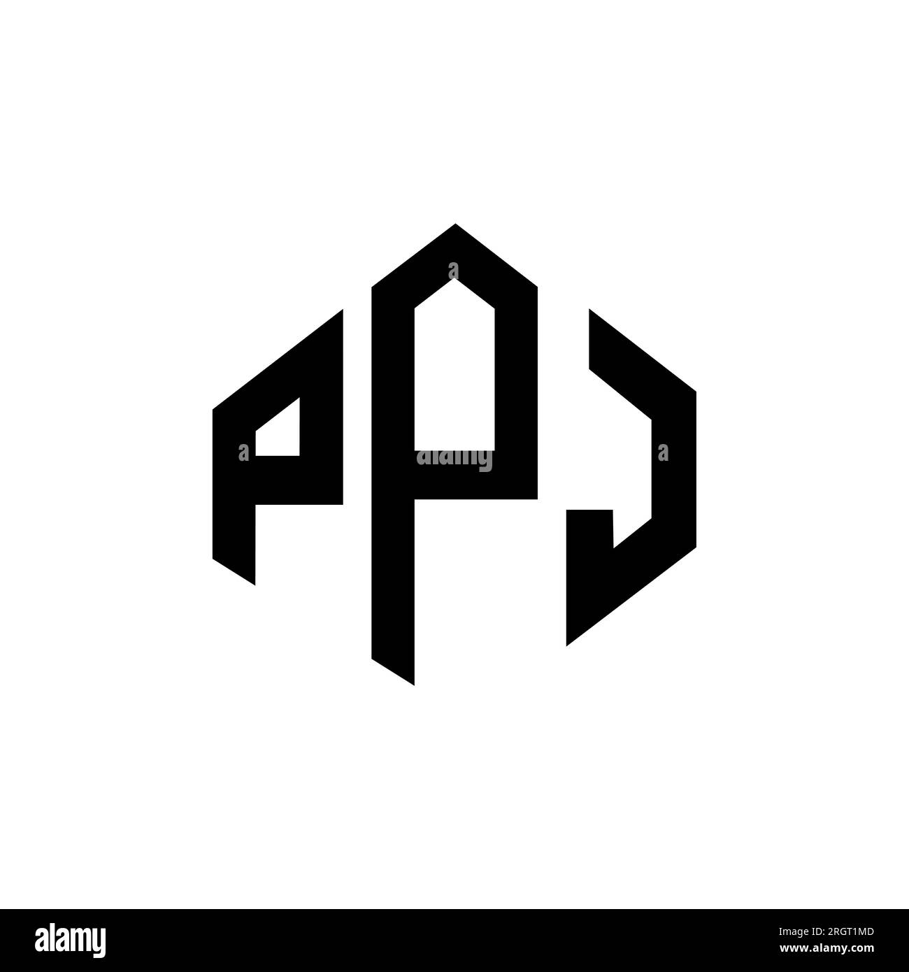 PPJ letter logo design with polygon shape. PPJ polygon and cube shape ...