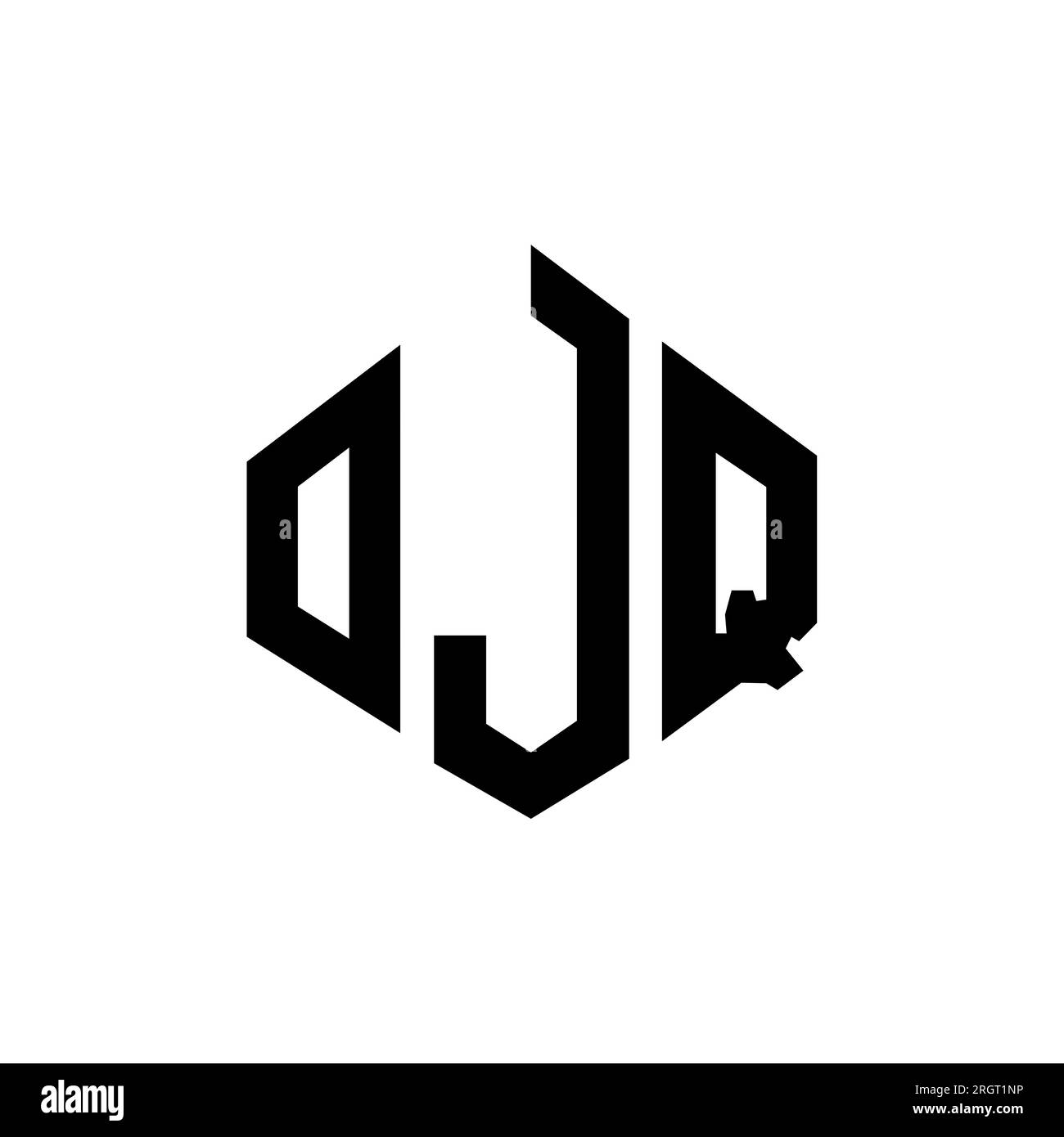 OJQ letter logo design with polygon shape. OJQ polygon and cube shape ...
