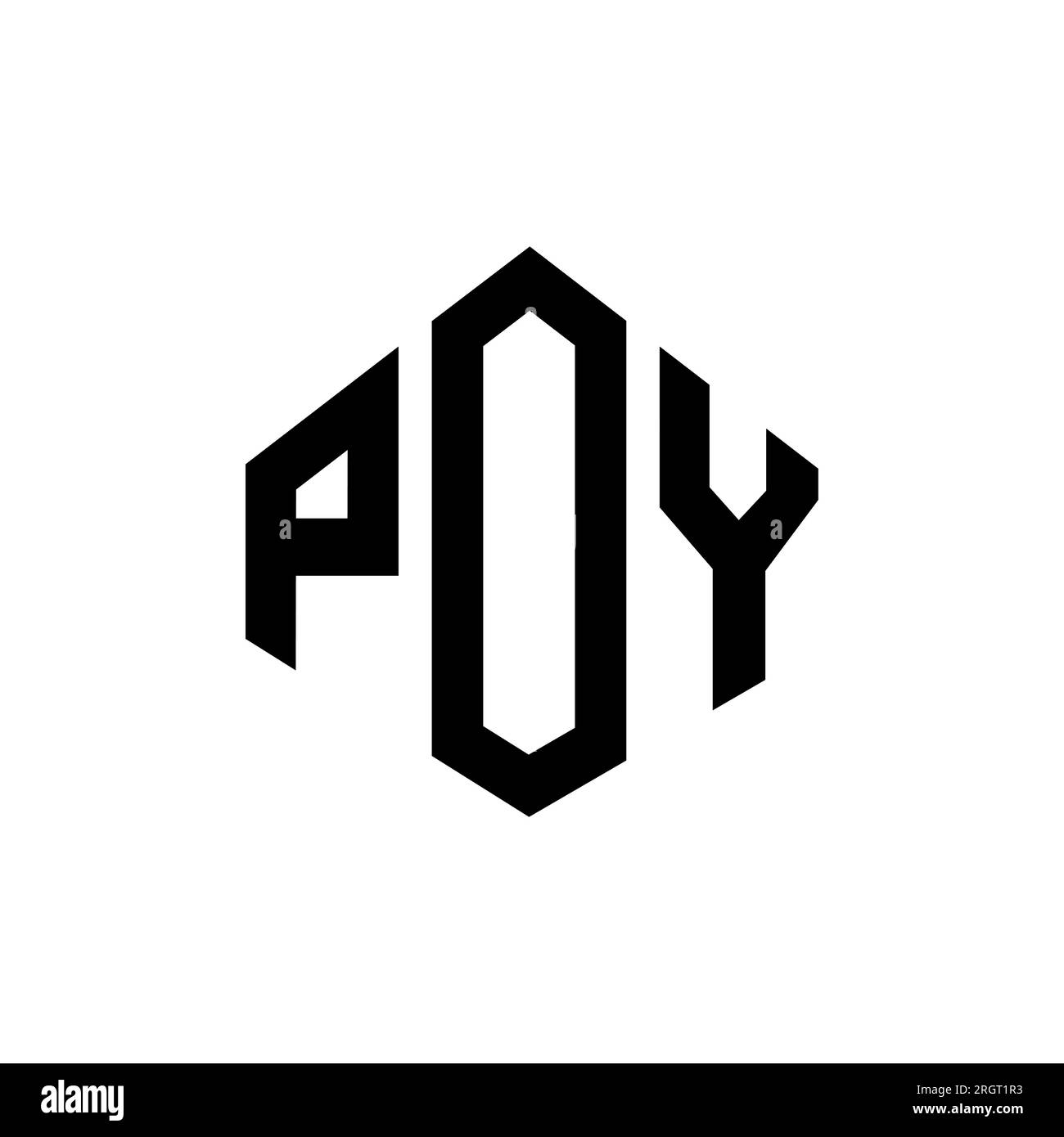 POY letter logo design with polygon shape. POY polygon and cube shape