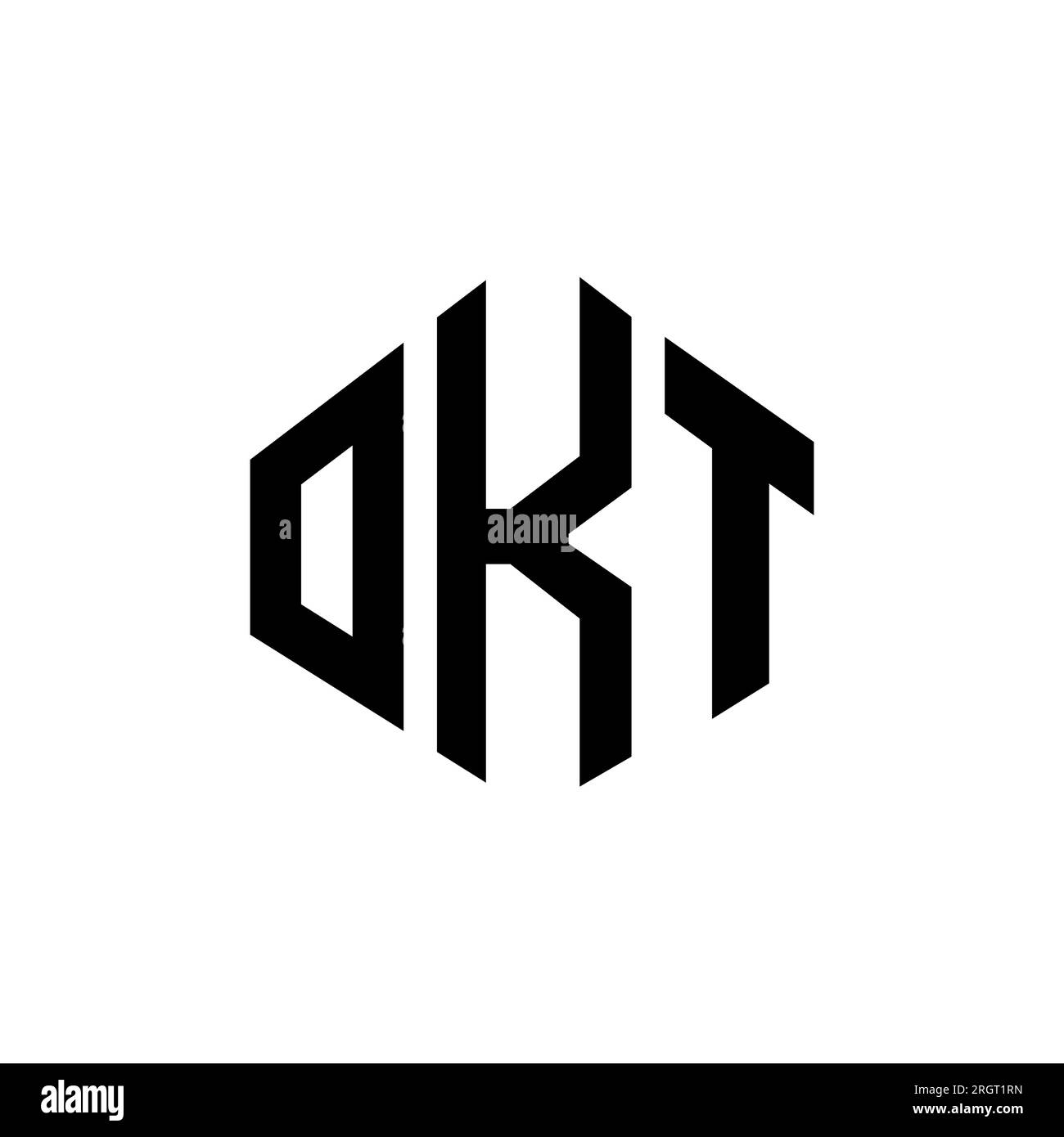 OKT letter logo design with polygon shape. OKT polygon and cube shape