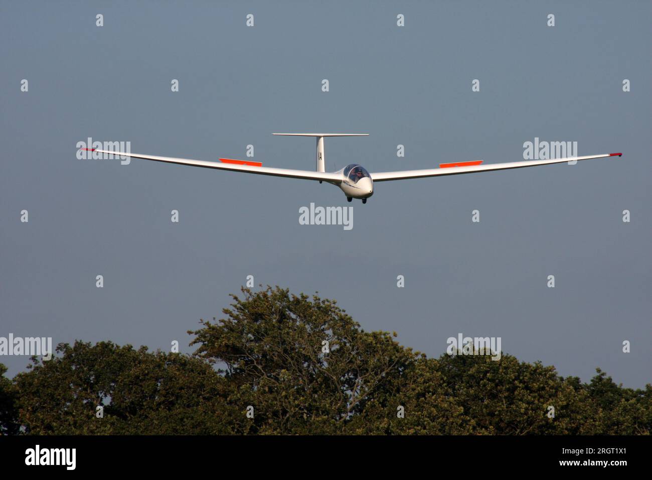 A Schleicher ASK-21 glider operated by East Sussex Gliding Club at Kitsons Field Ringmer East Sussex Stock Photo