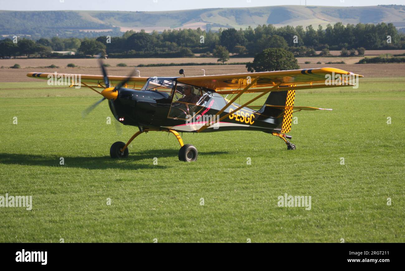 The Aeropro Eurofox 2K glider tug operated by East Sussex Gliding Club