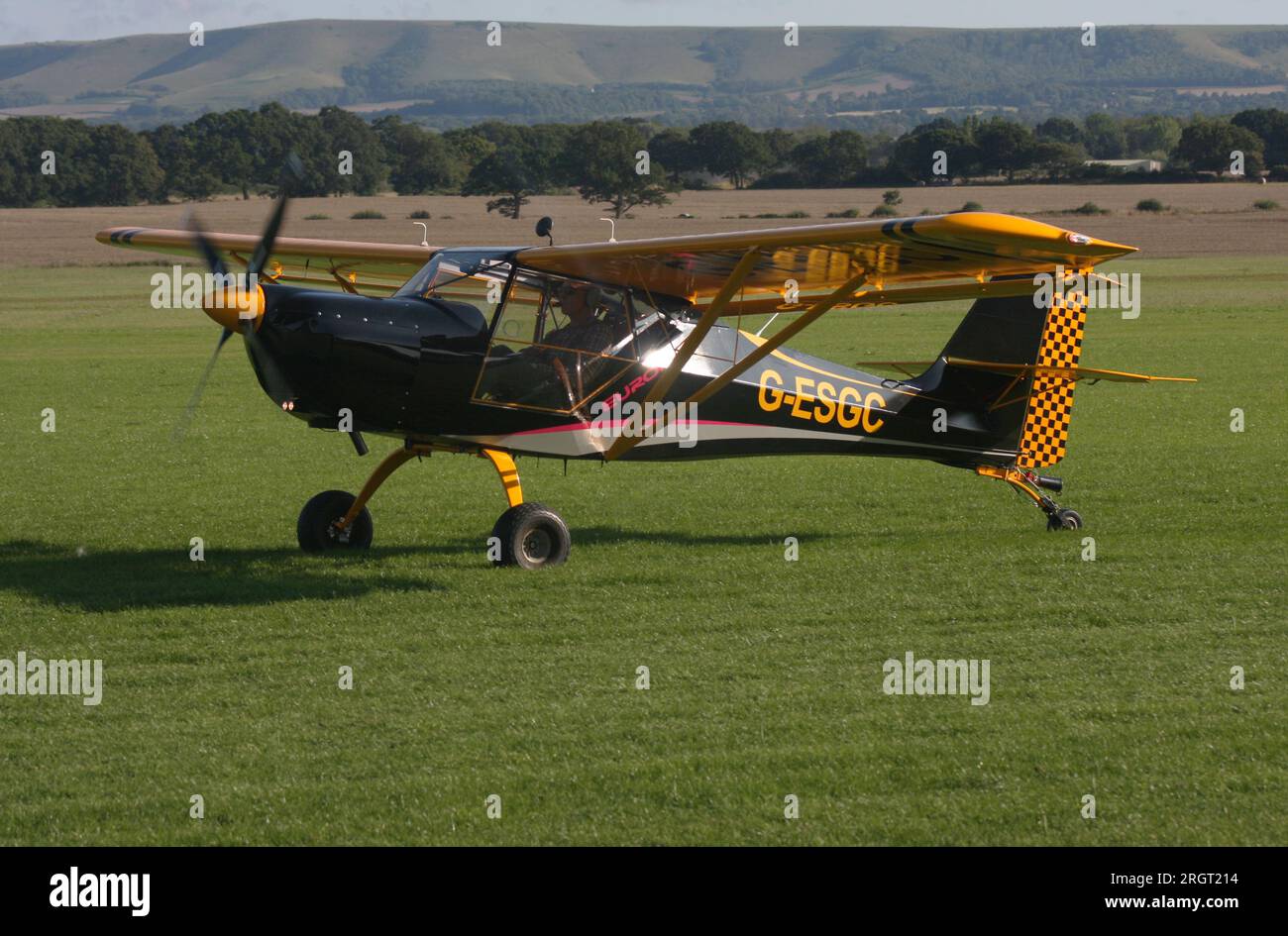 The Aeropro Eurofox 2K glider tug operated by East Sussex Gliding Club