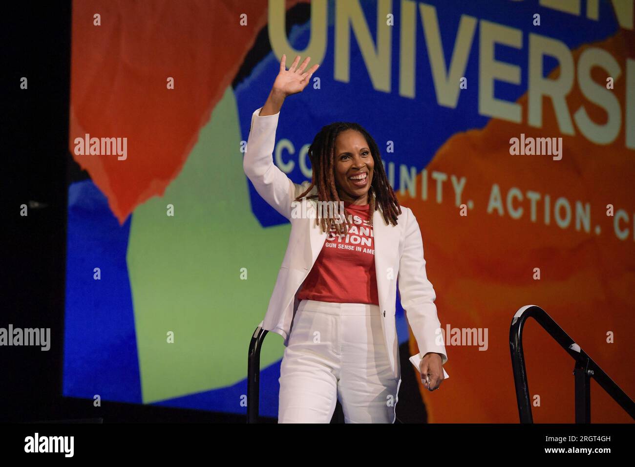 Moms Demand Action Executive Director Angela Ferrell-Zabala takes the