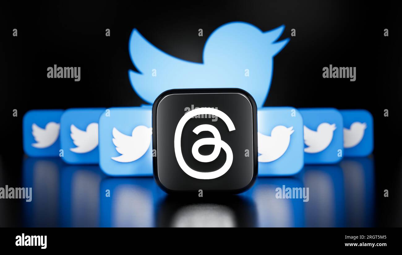 Threads Rounded Corner Logo Pune, India, August 12, 2023. Threads Social Media App Rounded Square ...