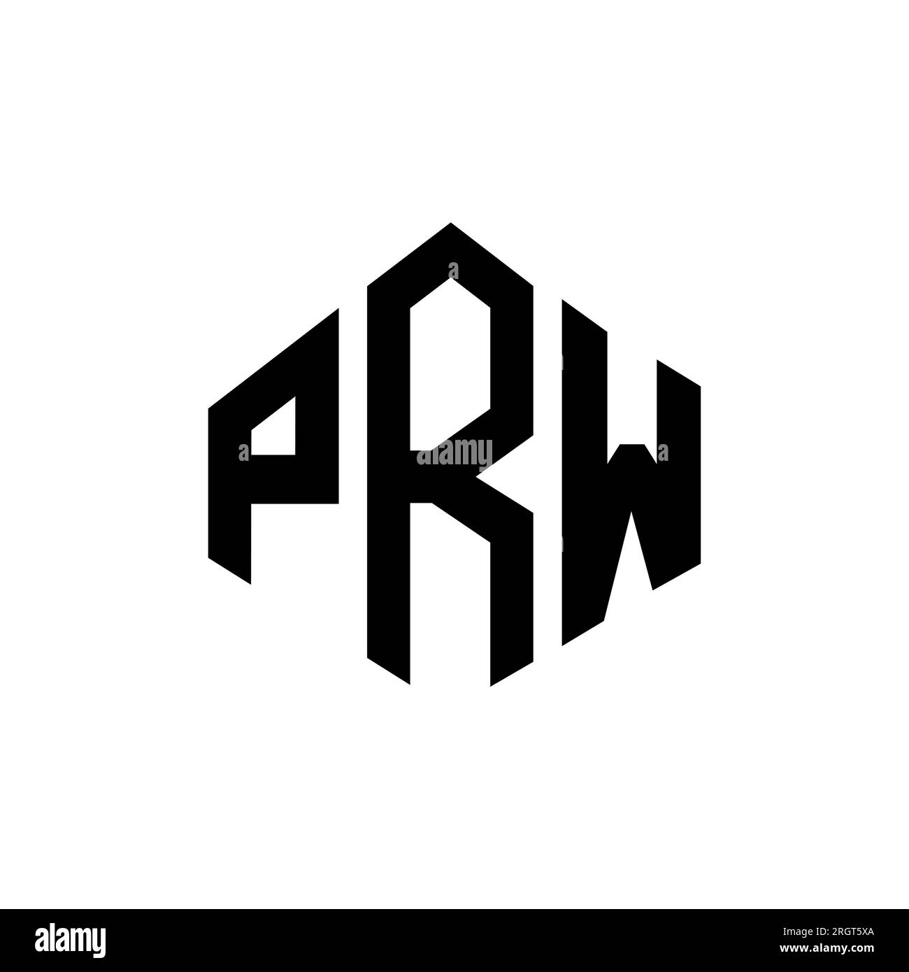 PRW letter logo design with polygon shape. PRW polygon and cube shape logo design. PRW hexagon