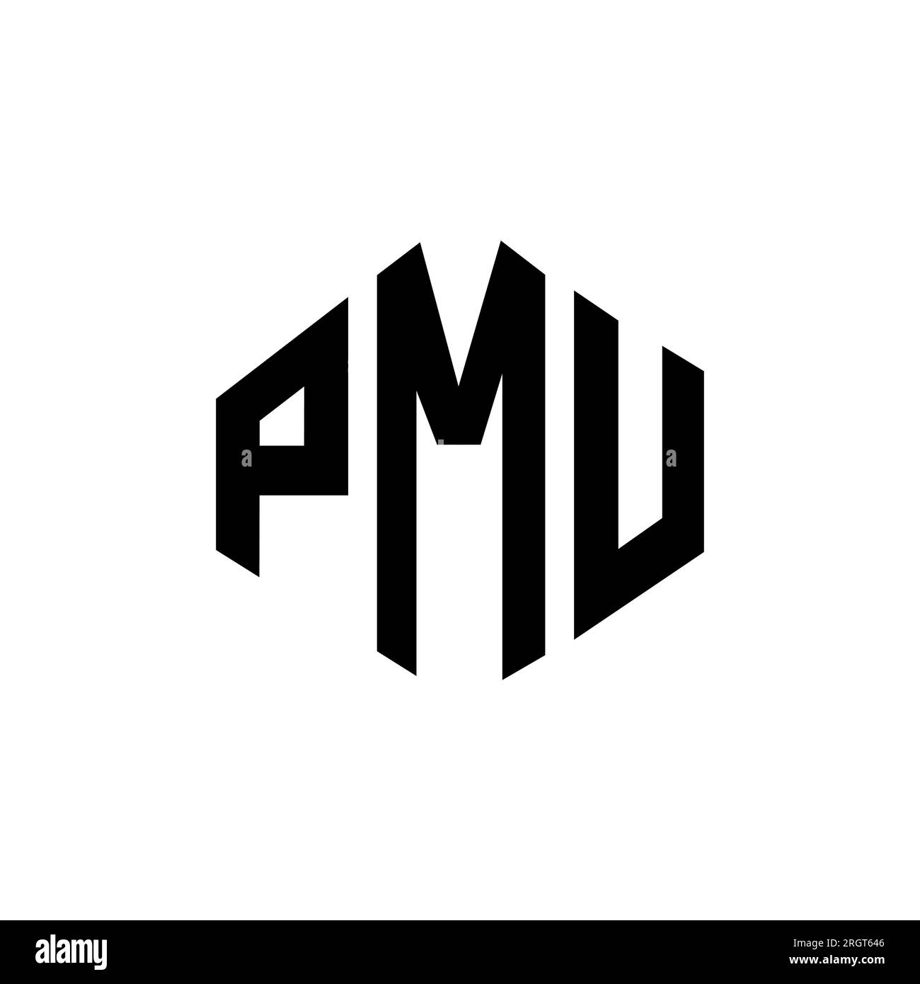 PMU letter logo design with polygon shape. PMU polygon and cube shape ...