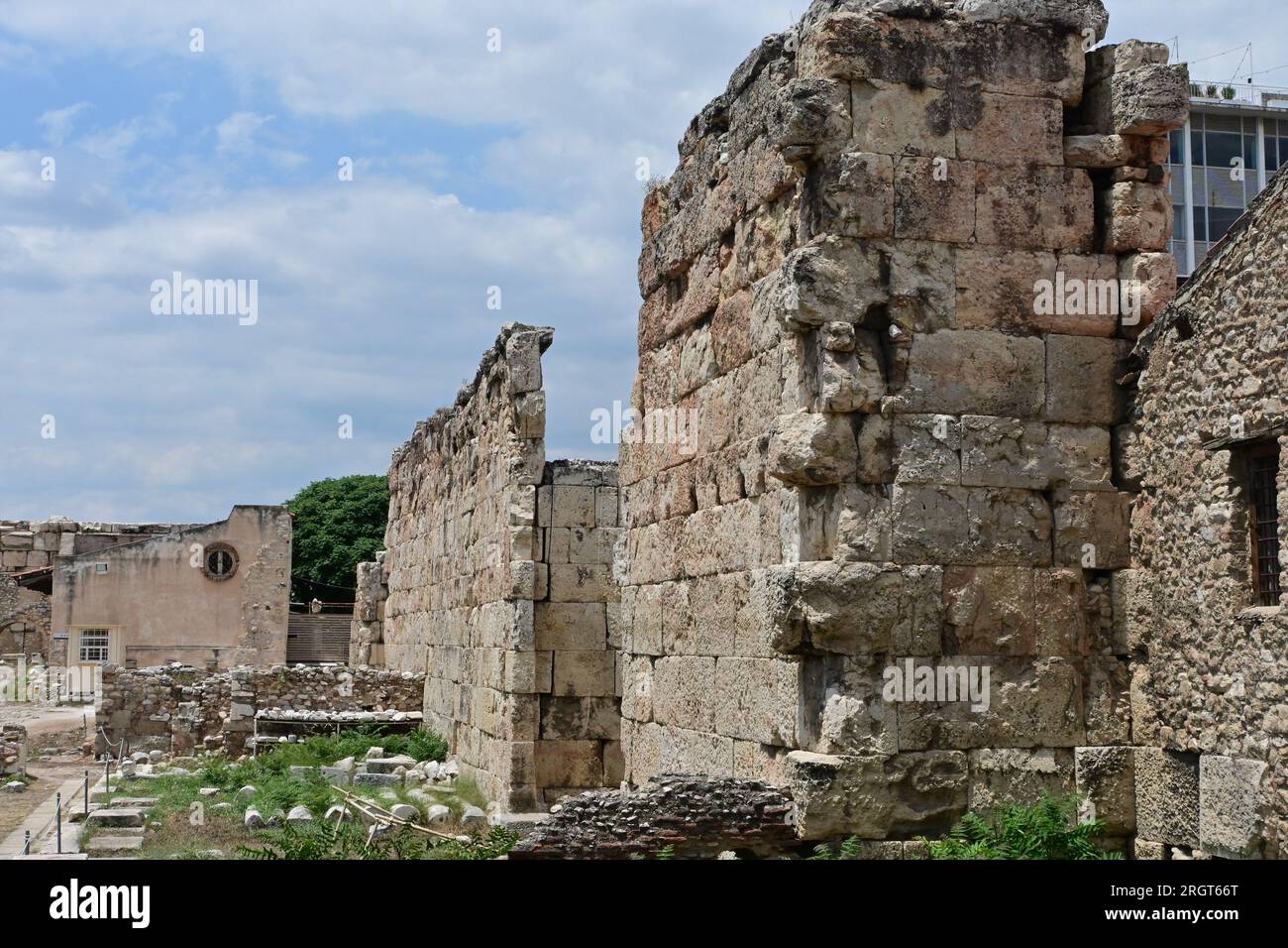 Hadrian's Library, Plaka District, Athens, Greece Stock Photo