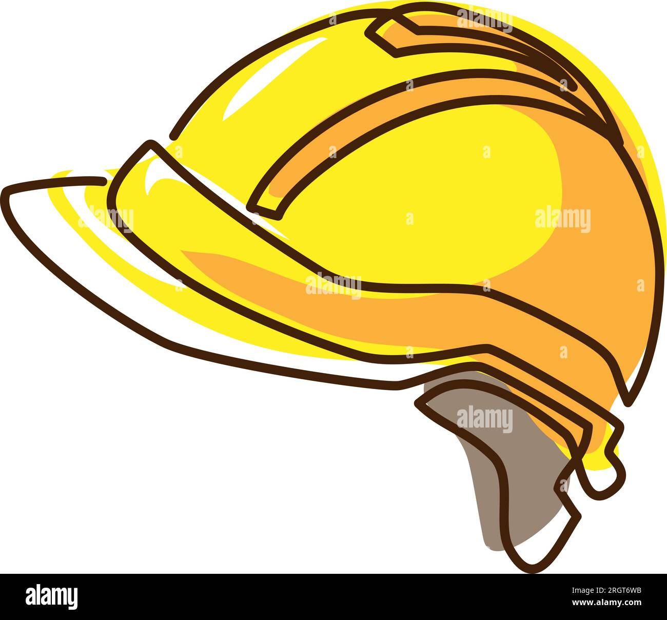 Construction hard hat. Continuous one line drawing Stock Vector