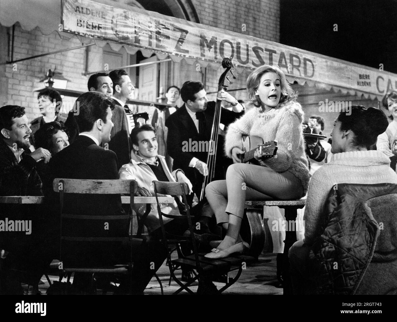 Philippe Forquet (seated center-left), Sandra Dee, on-set of the Film, 'Take Her, She's Mine', 20th Century-Fox, 1963 Stock Photo