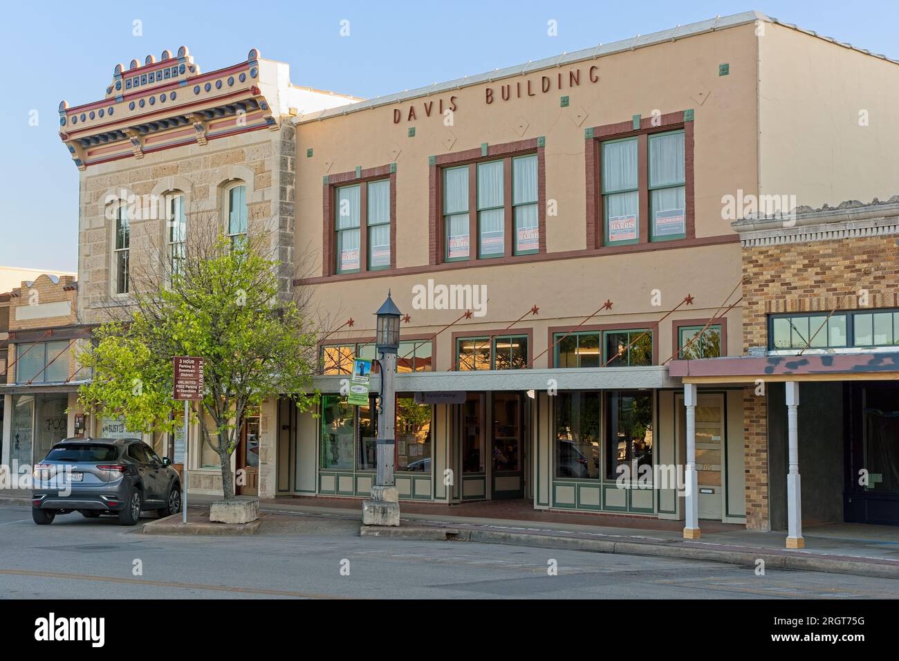 Commercial businesses in historic buildings from late 19th and early 20th century along Water