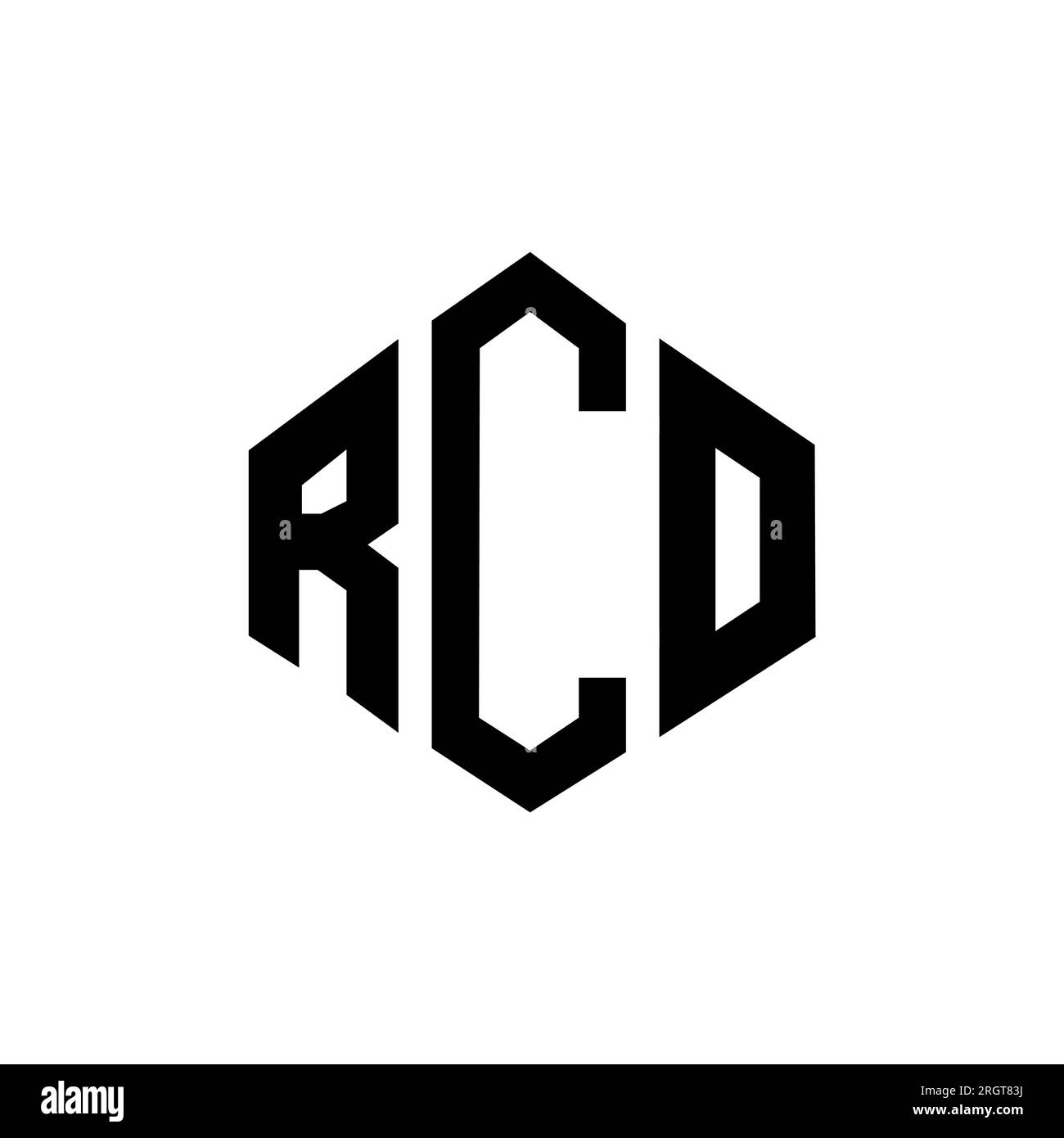 RCO letter logo design with polygon shape. RCO polygon and cube shape logo design. RCO hexagon vector logo template white and black colors. RCO monogr Stock Vector