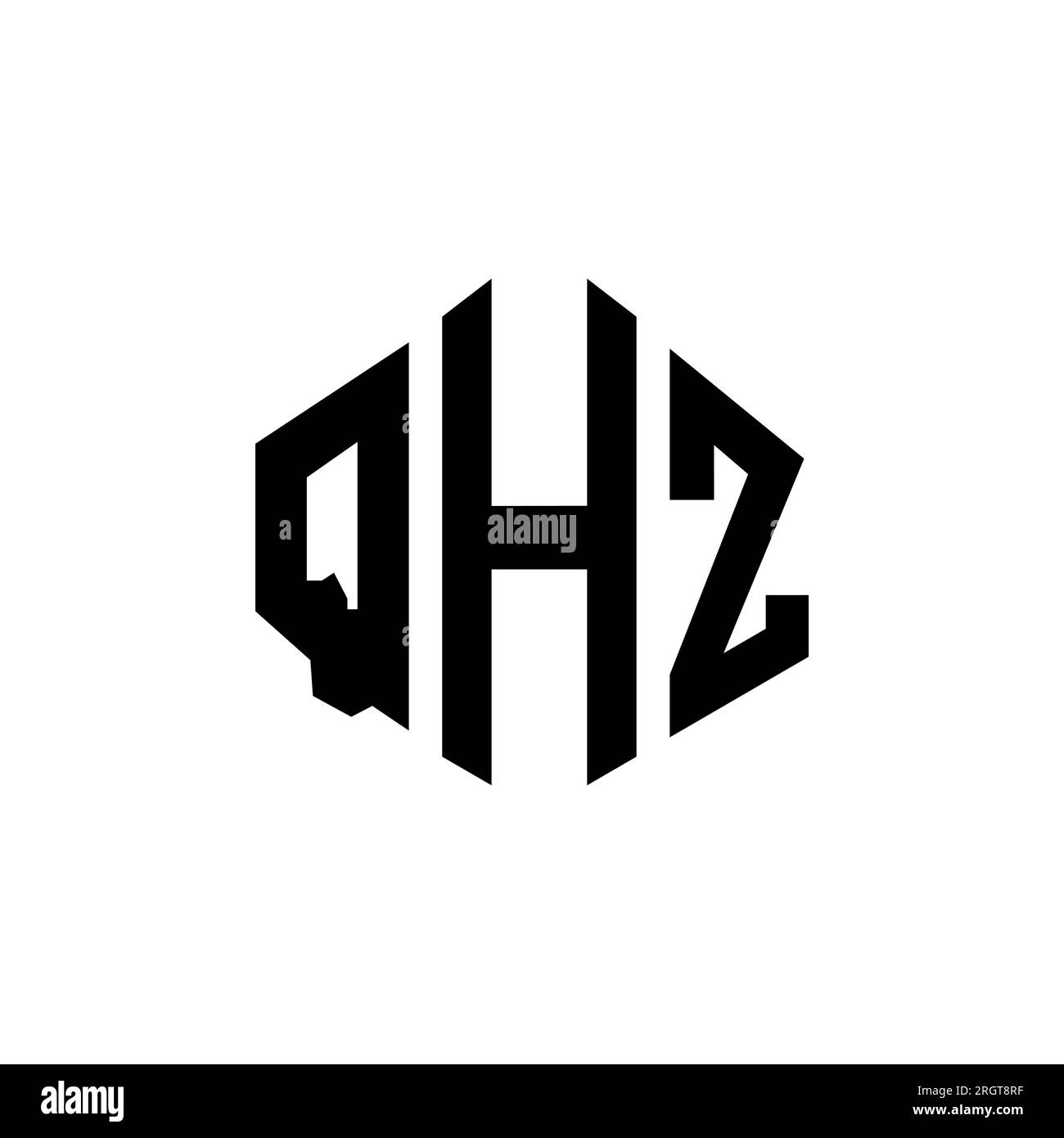 QHZ letter logo design with polygon shape. QHZ polygon and cube shape ...