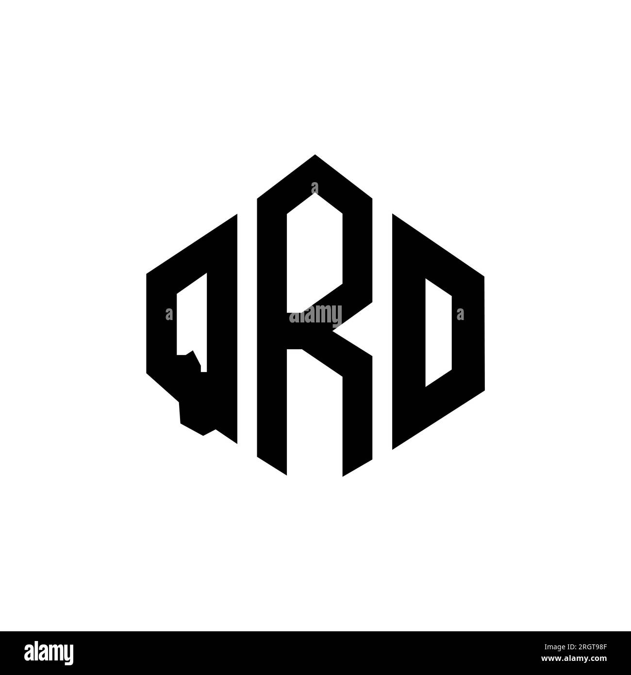 QRO letter logo design with polygon shape. QRO polygon and cube shape logo design. QRO hexagon vector logo template white and black colors. QRO monogr Stock Vector