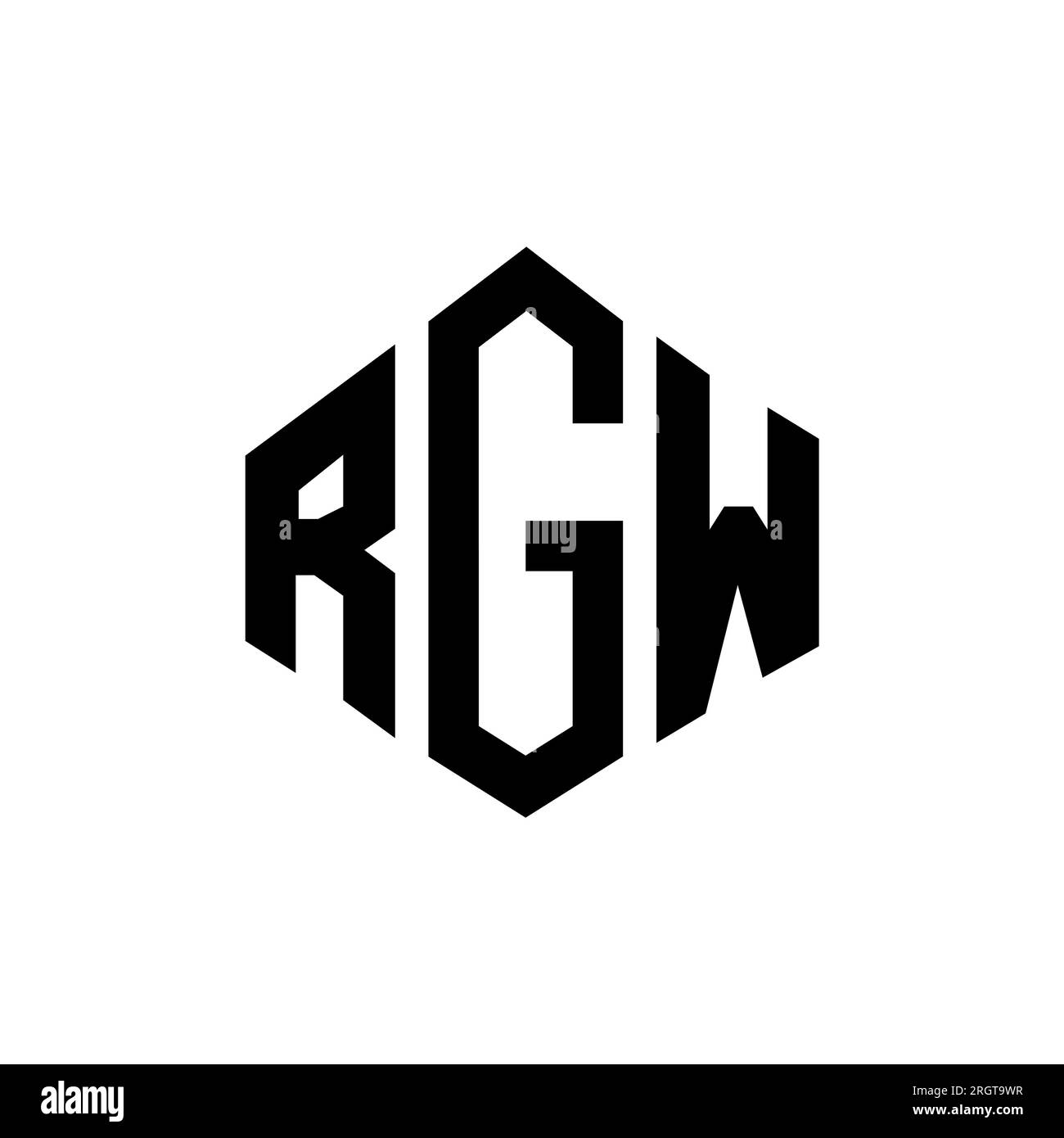 RGW letter logo design with polygon shape. RGW polygon and cube shape ...