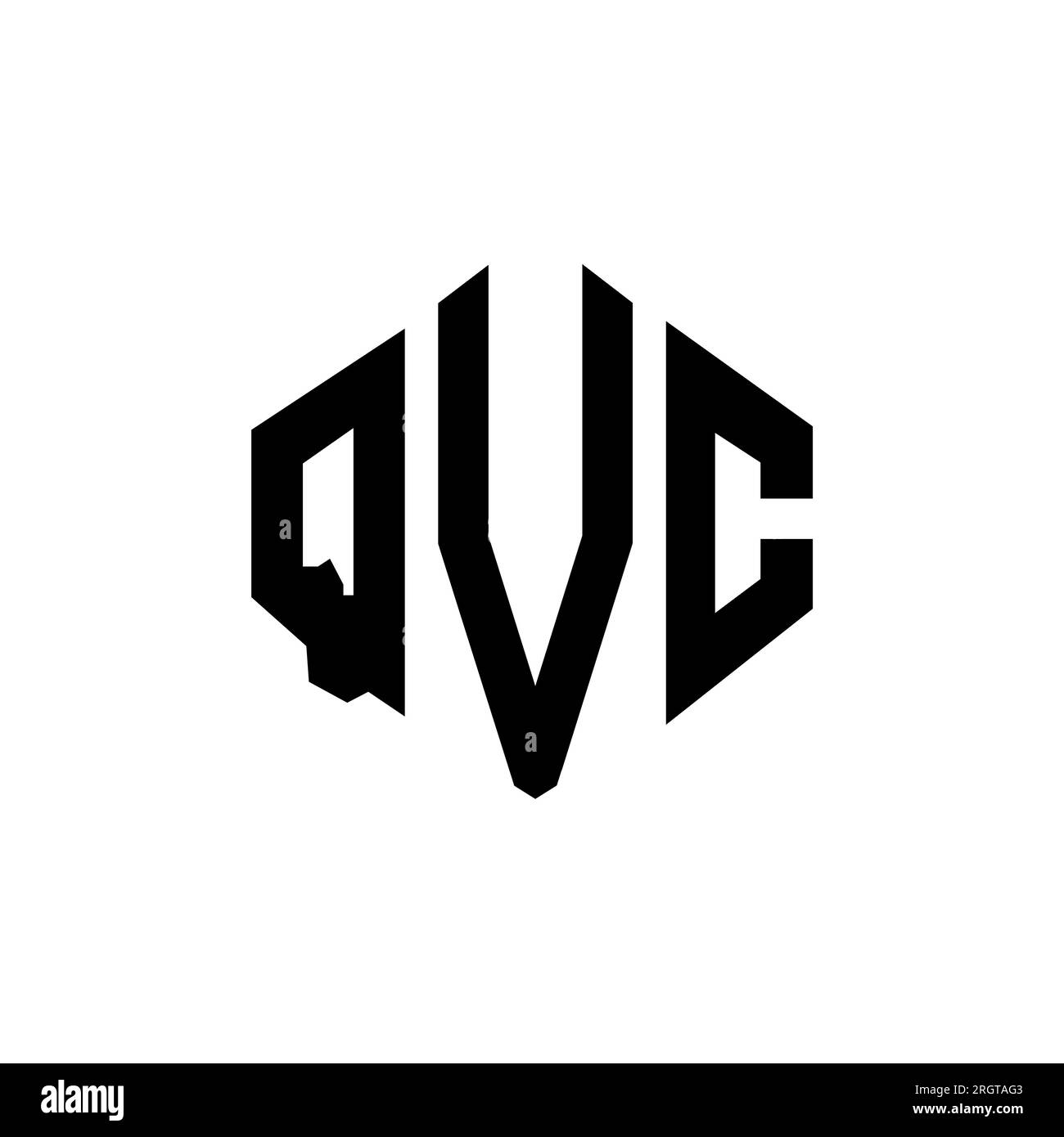 QVC letter logo design with polygon shape. QVC polygon and cube shape