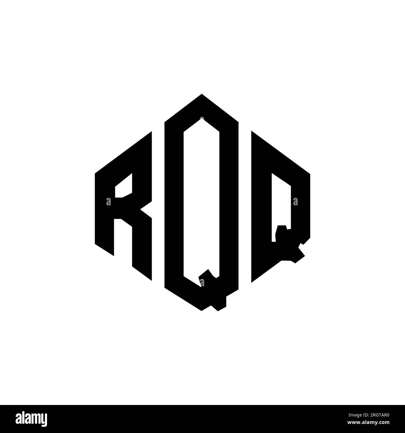 RQQ letter logo design with polygon shape. RQQ polygon and cube shape