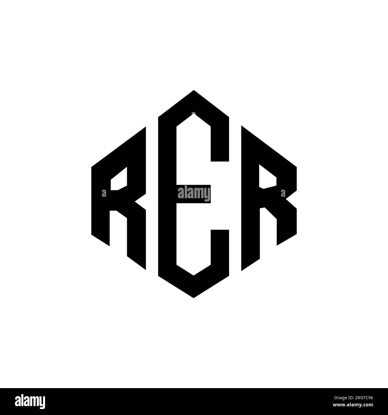 RER letter logo design with polygon shape. RER polygon and cube shape ...