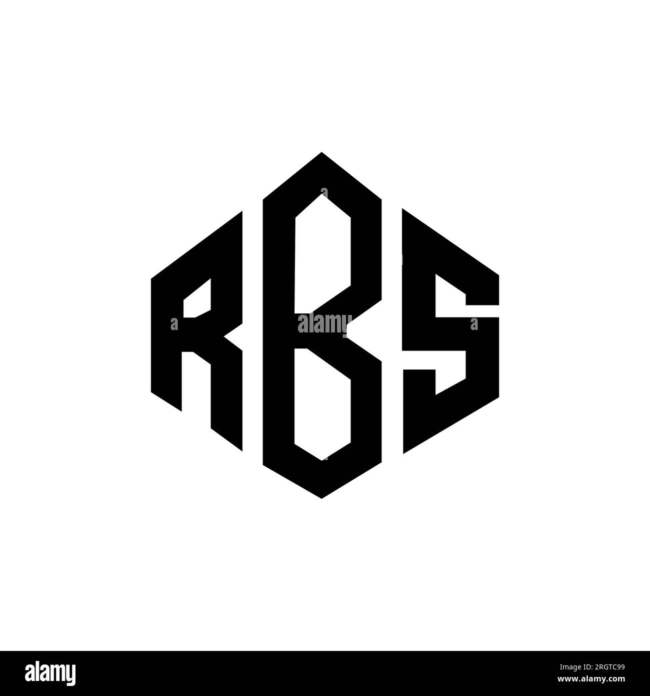 RBS letter logo design with polygon shape. RBS polygon and cube shape logo design. RBS hexagon