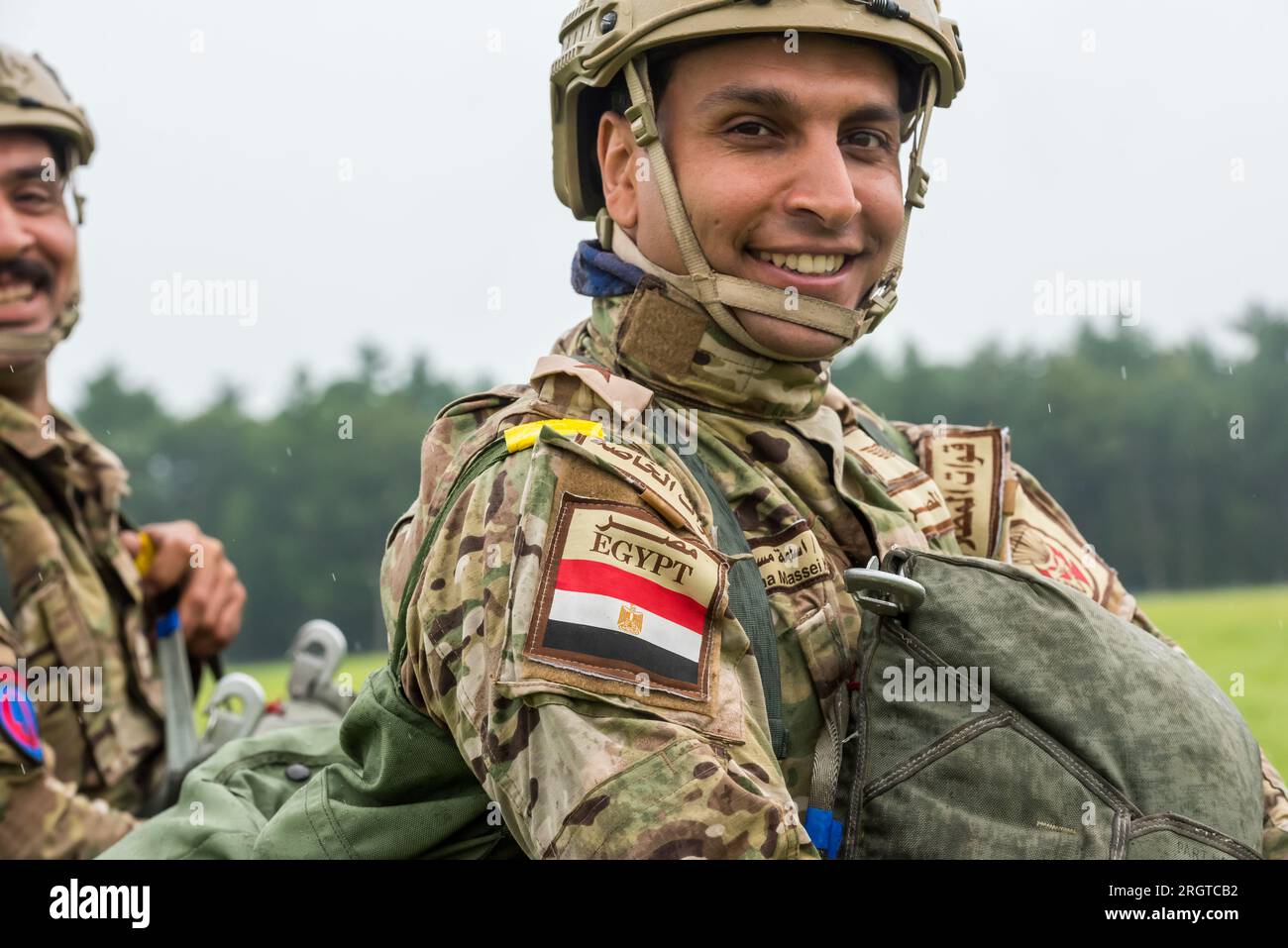Egyptian paratroopers at Leapfest, an international static line parachute training competition