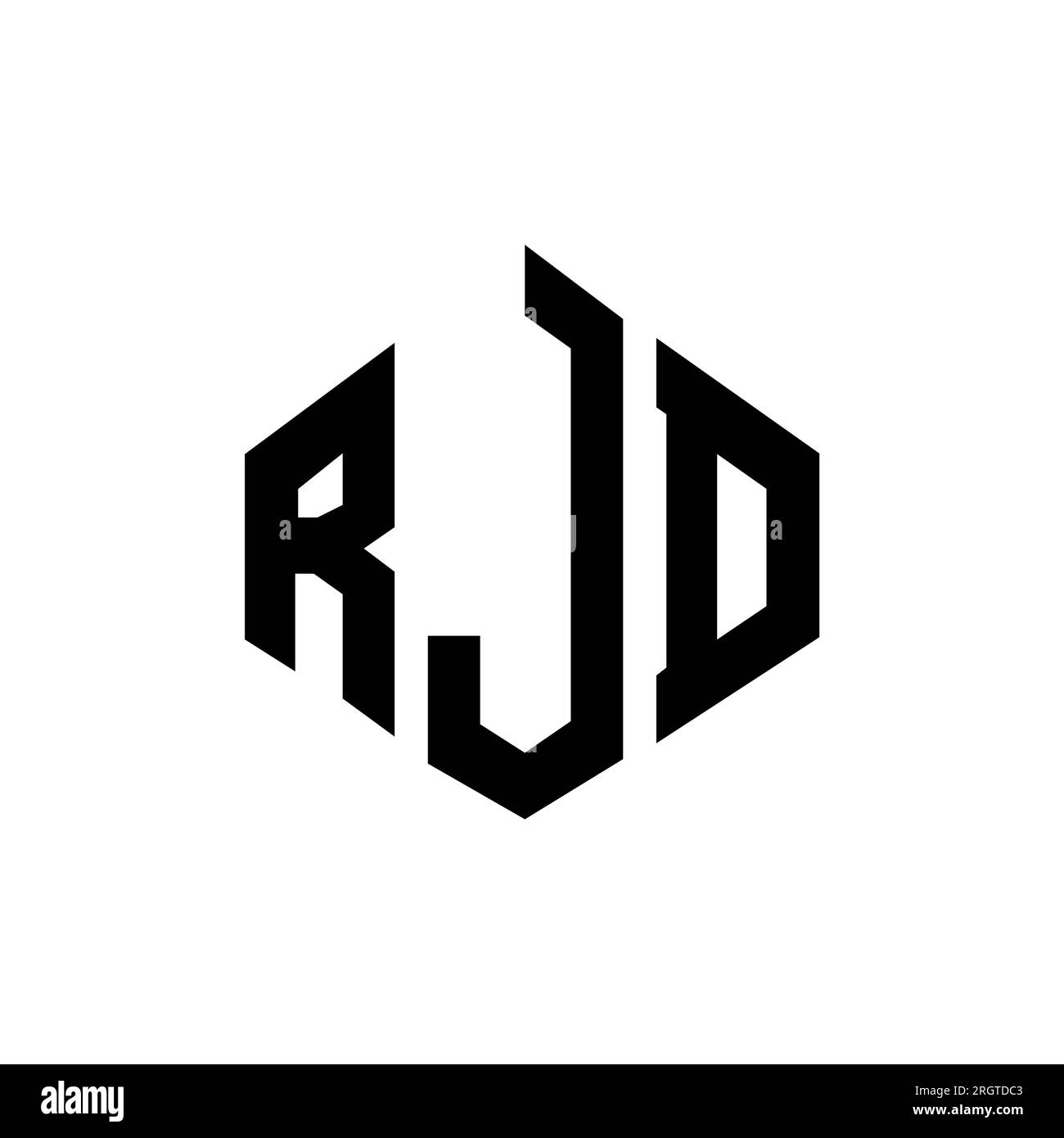 RJD letter logo design with polygon shape. RJD polygon and cube shape ...