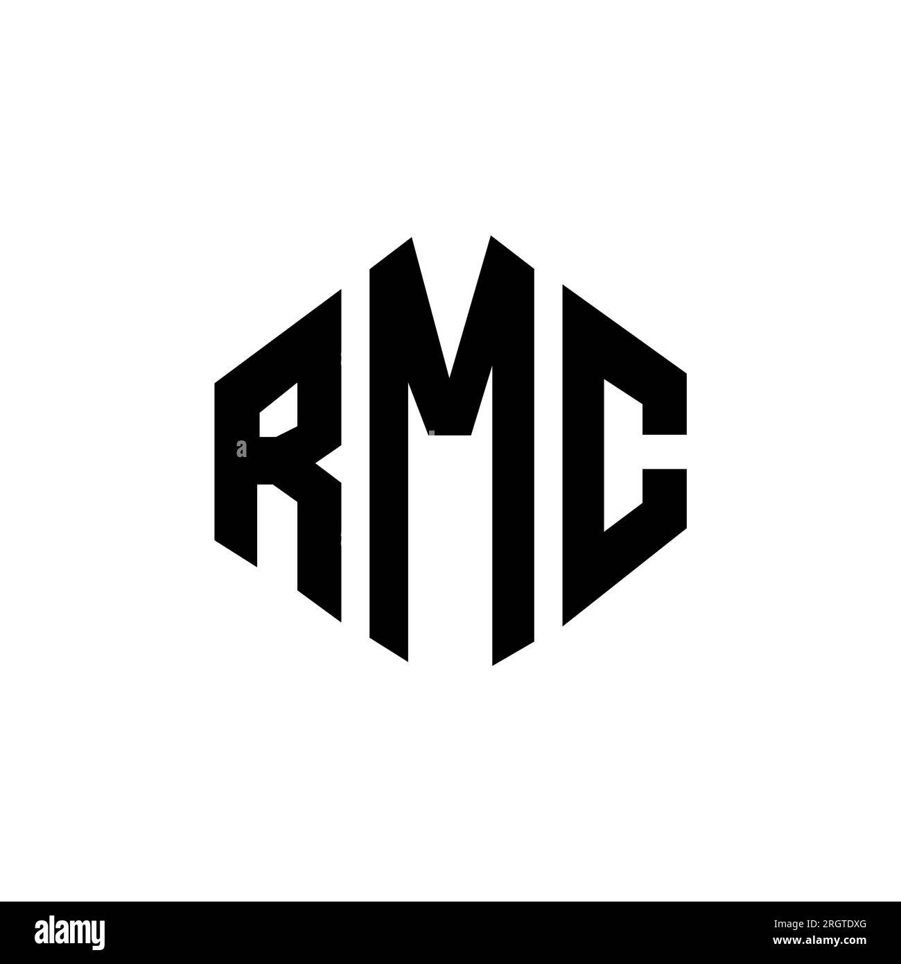 RMC letter logo design with polygon shape. RMC polygon and cube shape