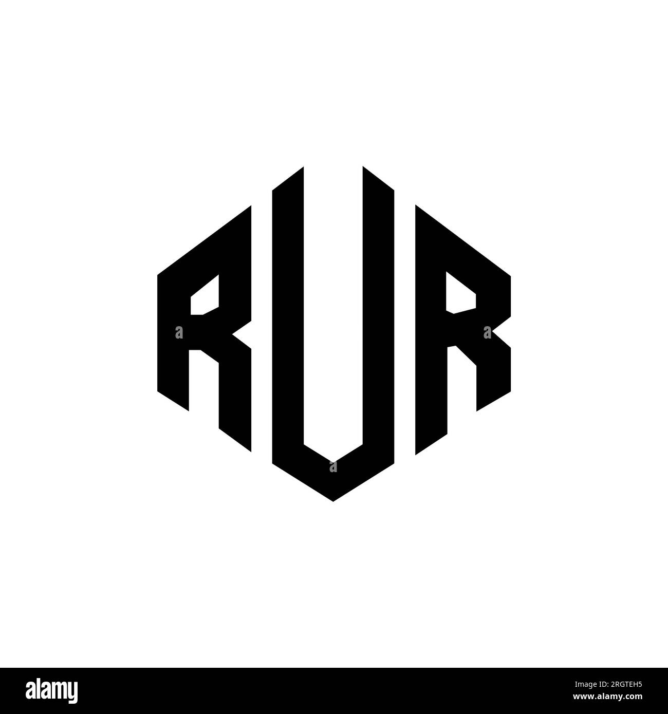 RUR letter logo design with polygon shape. RUR polygon and cube shape ...