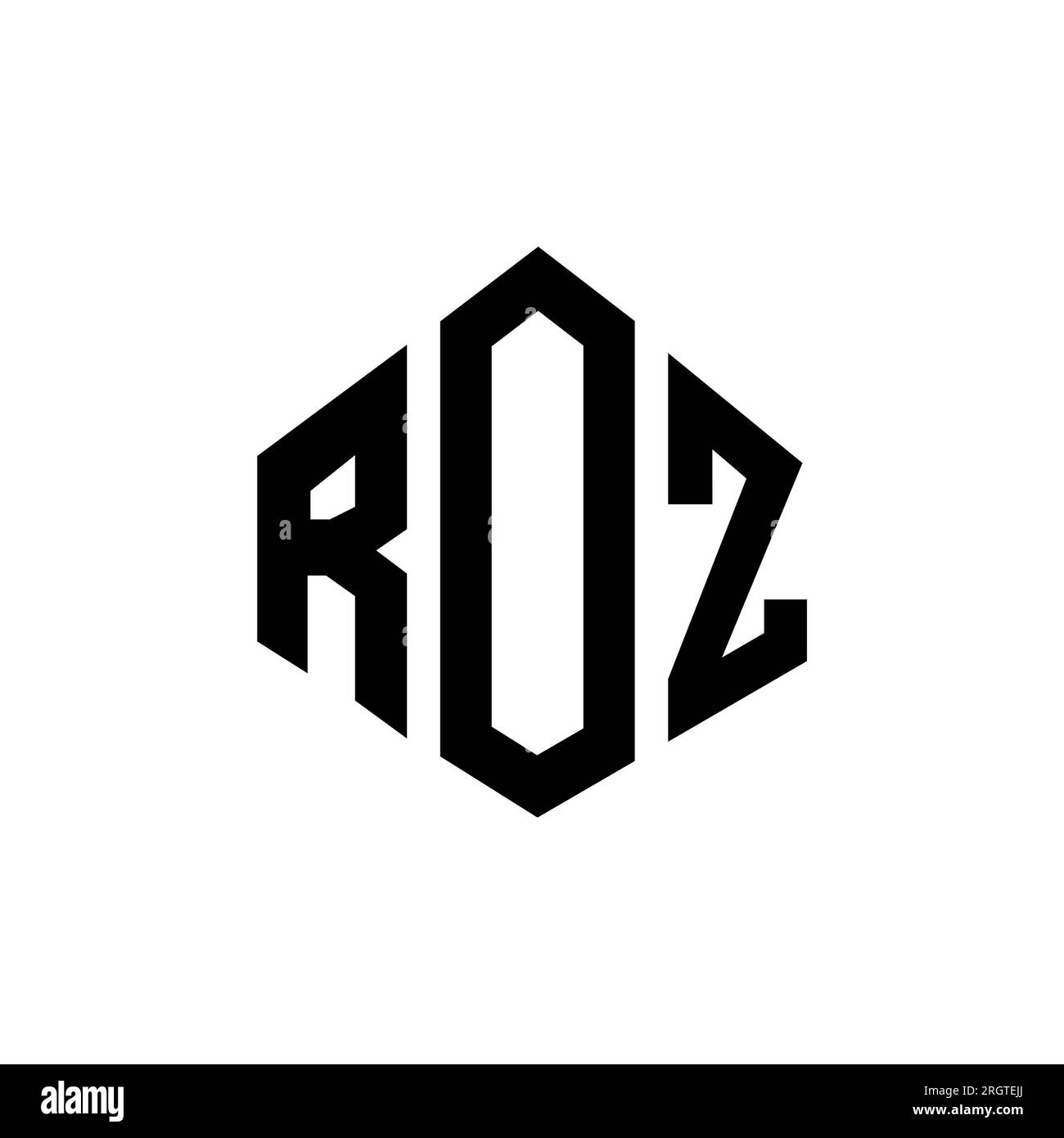 ROZ letter logo design with polygon shape. ROZ polygon and cube shape ...
