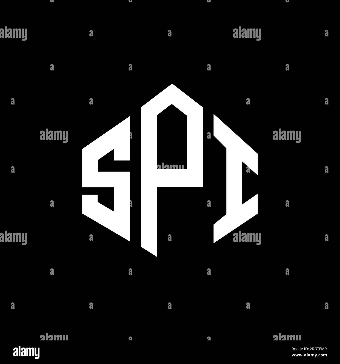 SPI letter logo design with polygon shape. SPI polygon and cube shape ...