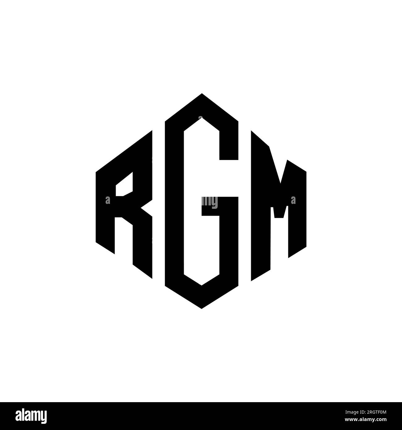 RGM letter logo design with polygon shape. RGM polygon and cube shape