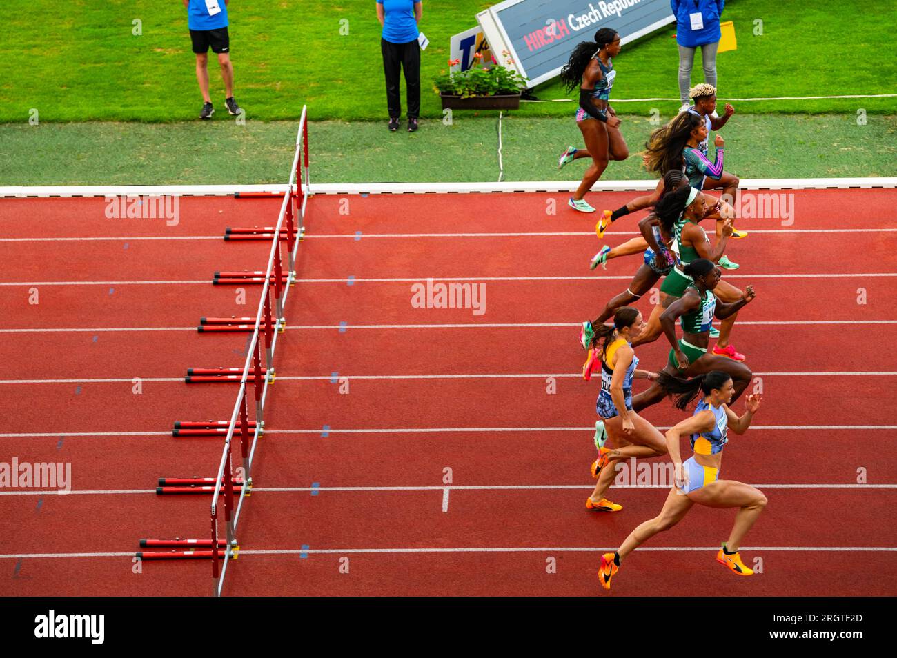 OSTRAVA, CZECHIA, JUNE 27, 2023 Female Athletes Compete in 100m