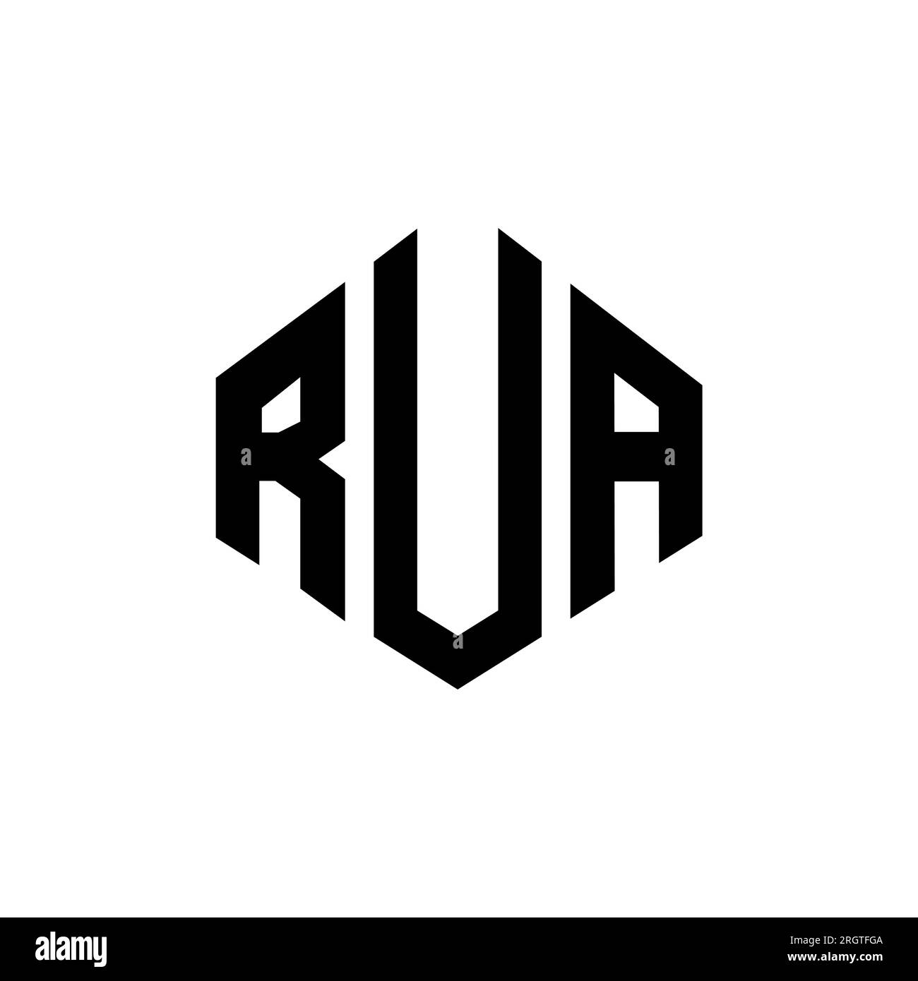 RUA letter logo design with polygon shape. RUA polygon and cube shape ...