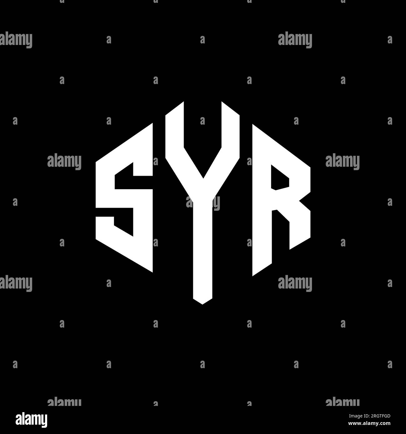 SYR letter logo design with polygon shape. SYR polygon and cube shape