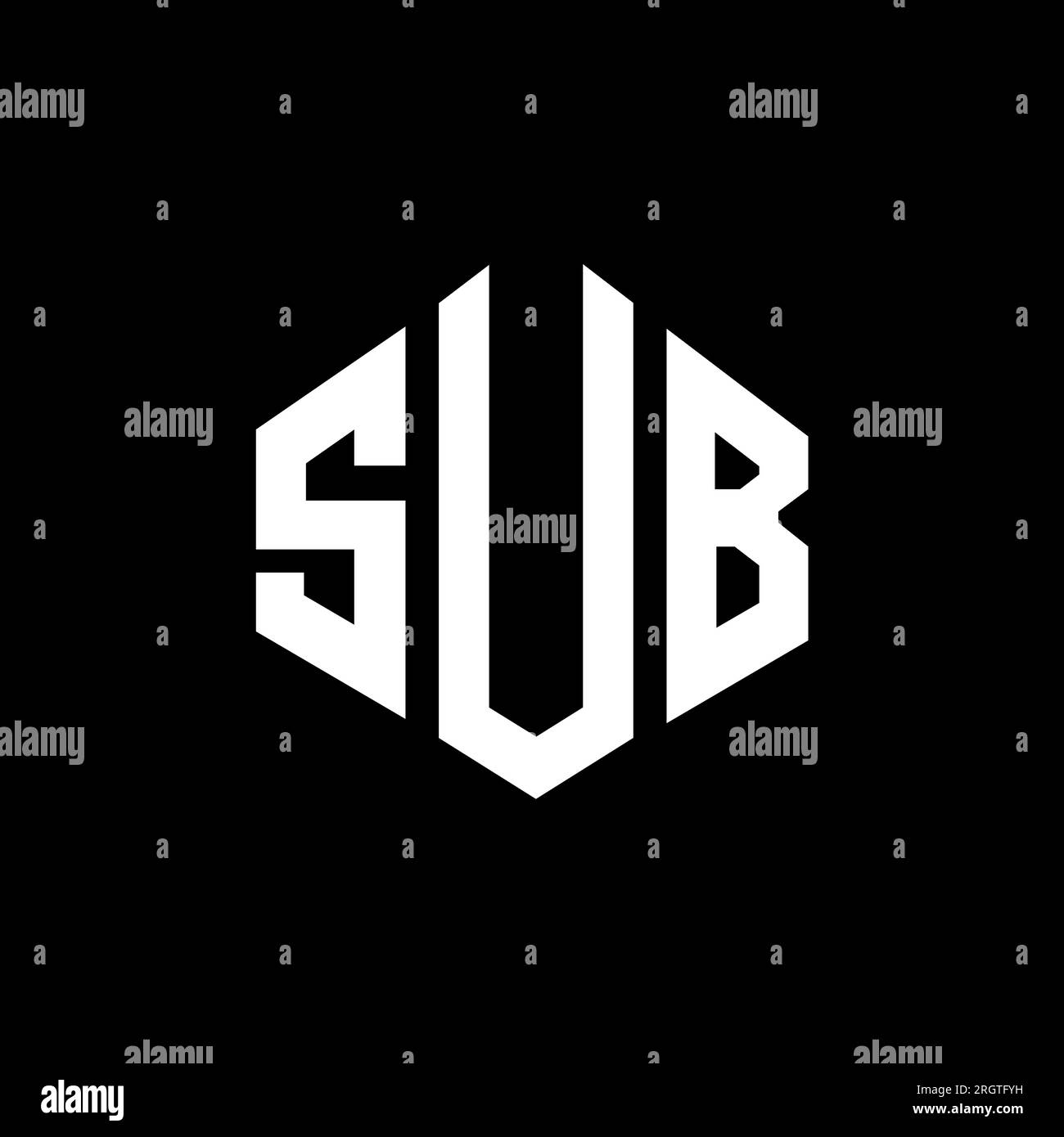 SUB letter logo design with polygon shape SUB polygon and cube shape