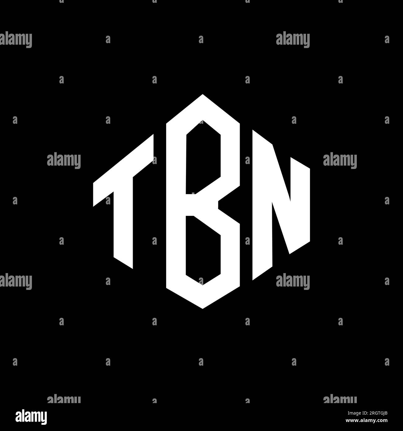 TBN letter logo design with polygon shape. TBN polygon and cube shape logo design. TBN hexagon vector logo template white and black colors. TBN monogr Stock Vector