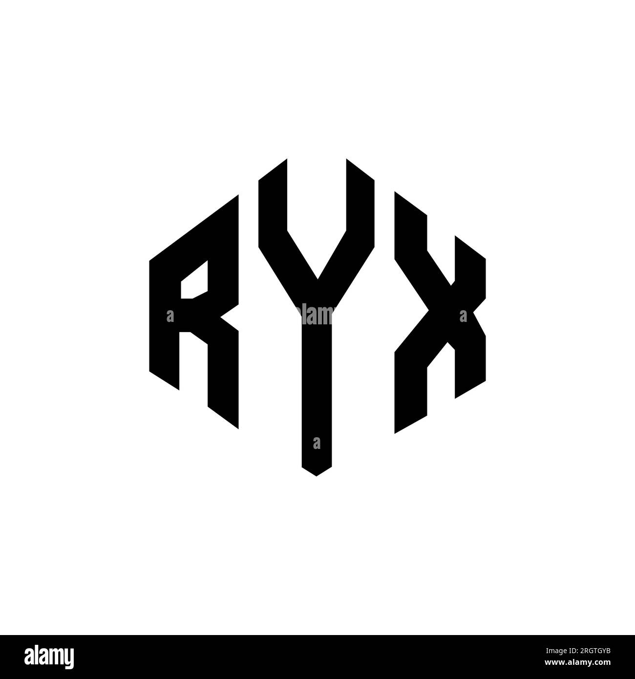 RYX letter logo design with polygon shape. RYX polygon and cube shape ...