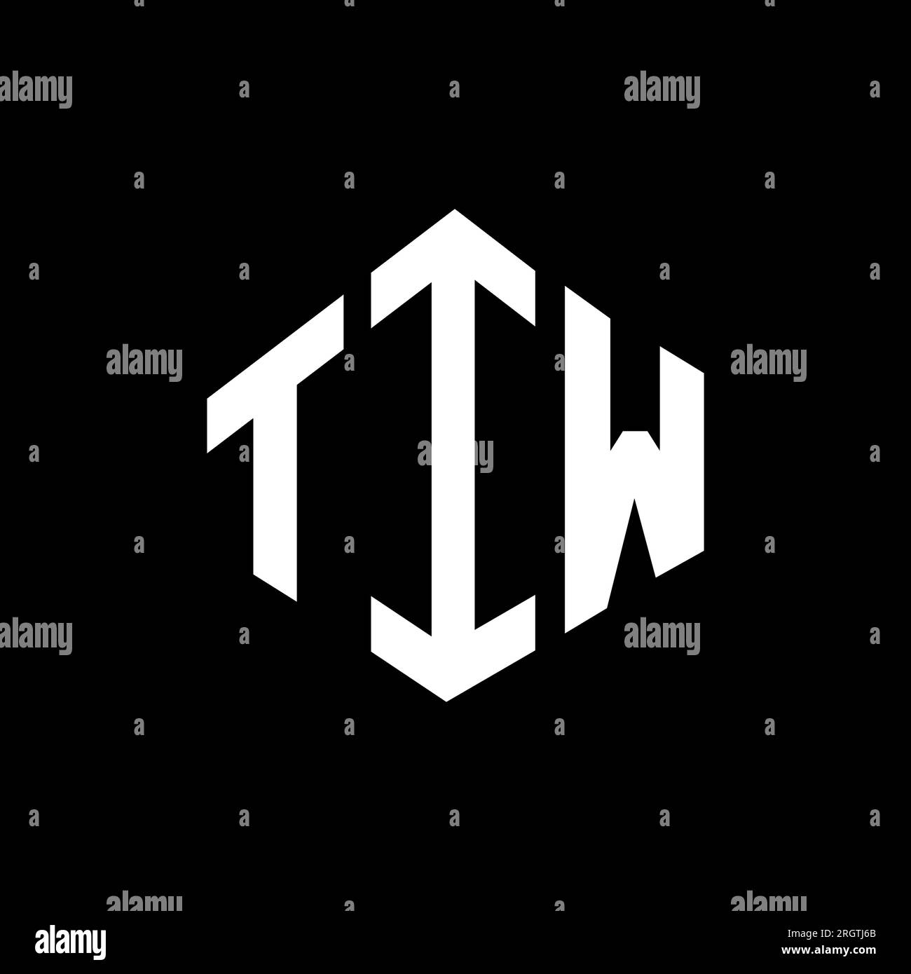 TIW letter logo design with polygon shape. TIW polygon and cube shape logo design. TIW hexagon vector logo template white and black colors. TIW monogr Stock Vector