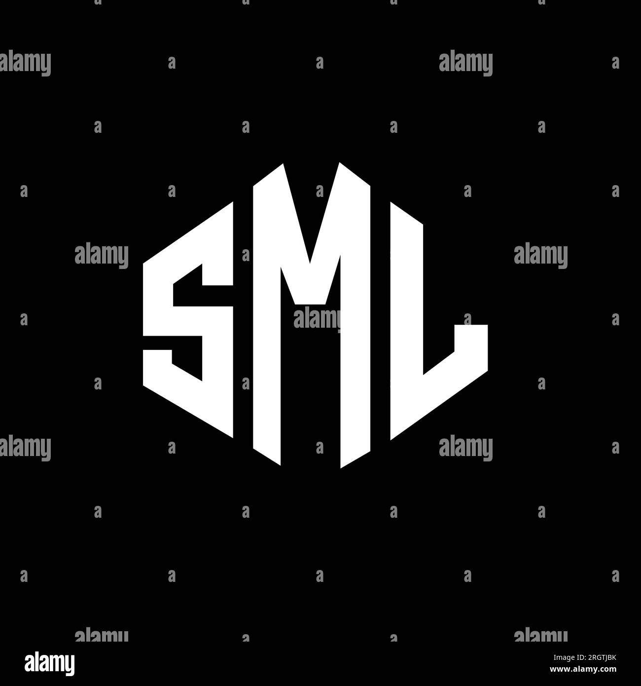 SML letter logo design with polygon shape. SML polygon and cube shape logo design. SML hexagon vector logo template white and black colors. SML monogr Stock Vector