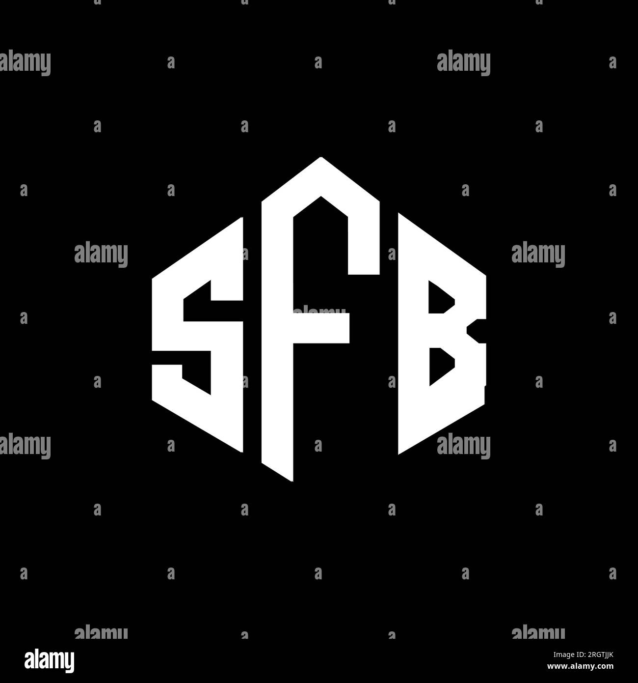 SFD letter logo design with polygon shape. SFD polygon and cube shape logo design. SFD hexagon vector logo template white and black colors. SFD monogr Stock Vector