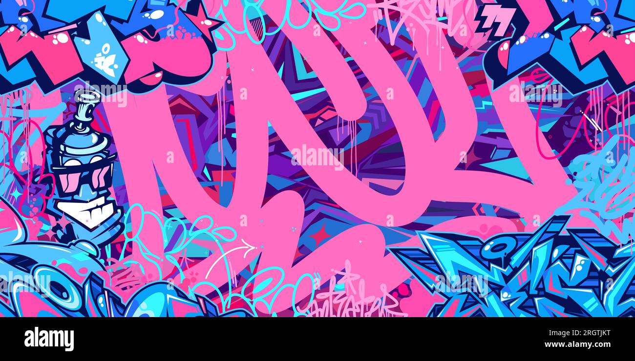 Abstract Urban Style Hiphop Graffiti Street Art Vector Illustration