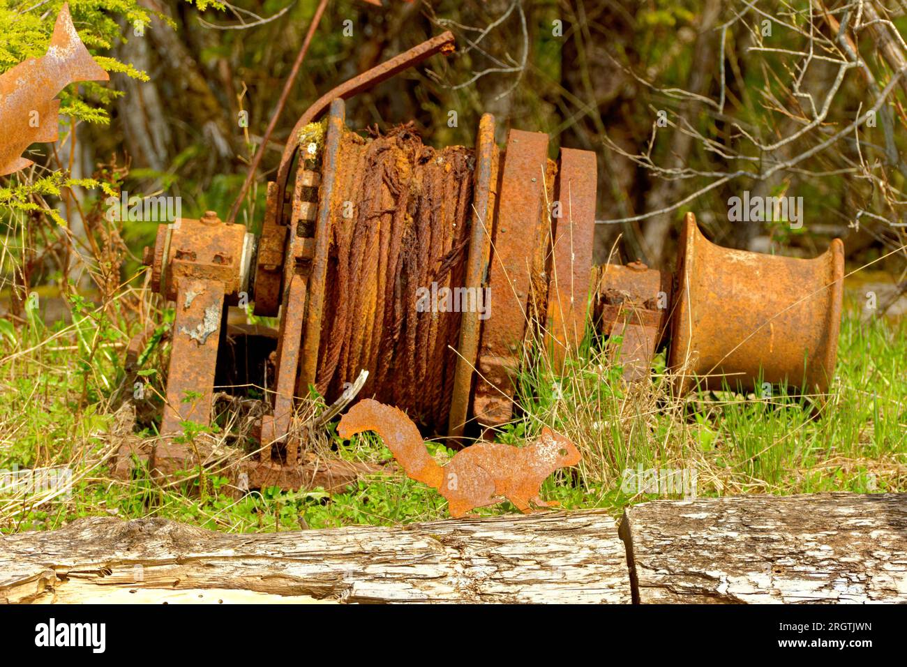 Defunct Machine Old rusty machine parts from the defunct cannery in Icy Strait, Alaska ...
