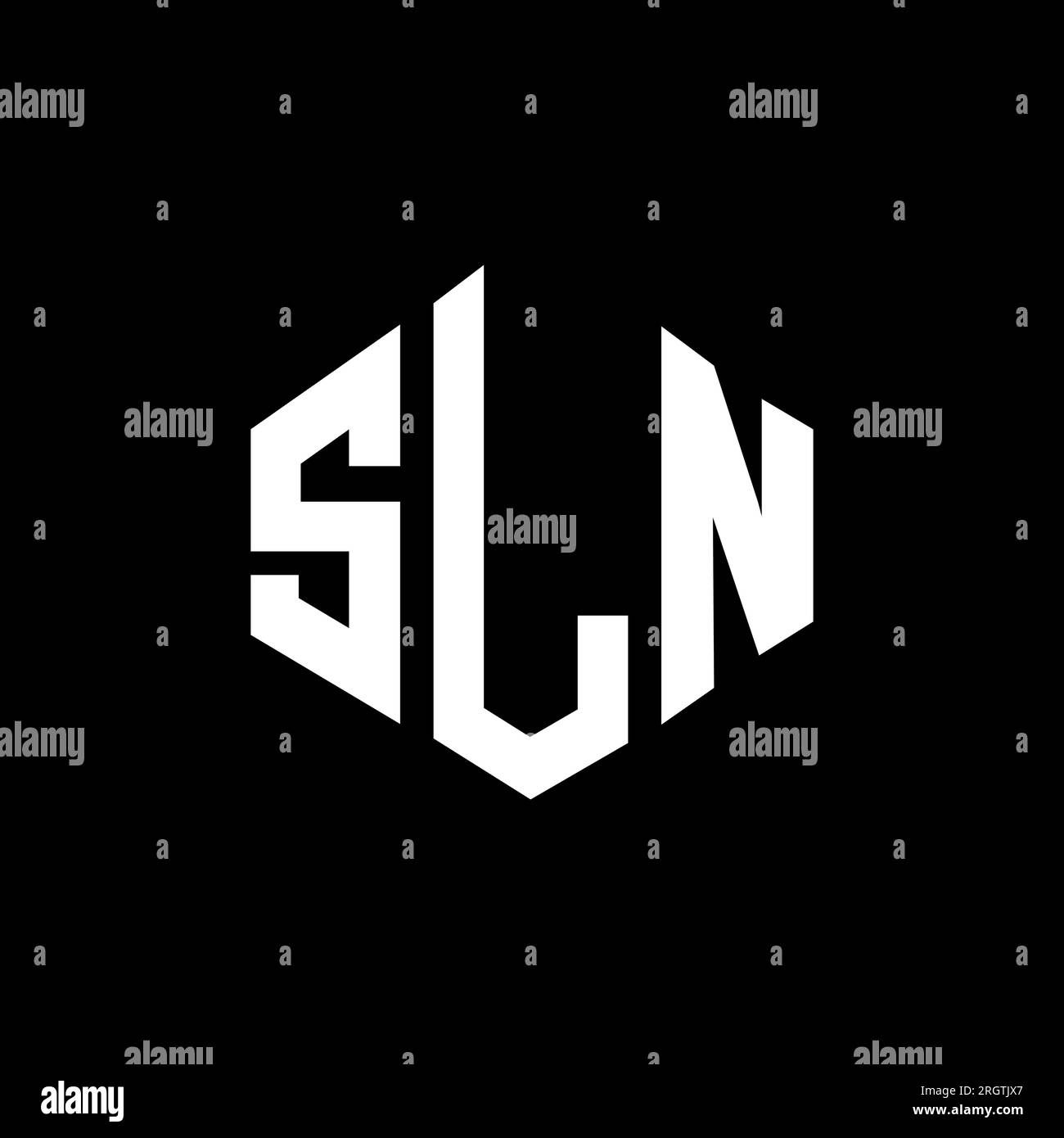 SLN letter logo design with polygon shape. SLN polygon and cube shape logo design. SLN hexagon vector logo template white and black colors. SLN monogr Stock Vector