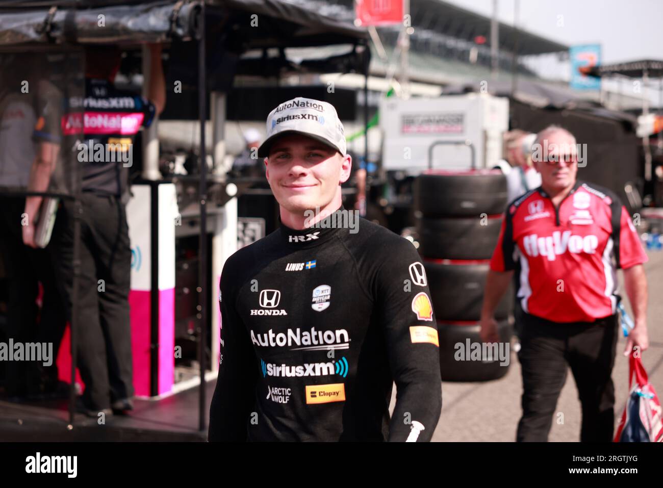 Indianapolis, United States. 11th Aug, 2023. Indy Car driver Linus Lundquist (60) of Sweden seen during the practice for the 2023 Gallagher Grand Prix at Indianapolis Motor Speedway in Indianapolis. (Photo by Jeremy Hogan/SOPA Images/Sipa USA) Credit: Sipa USA/Alamy Live News Stock Photo