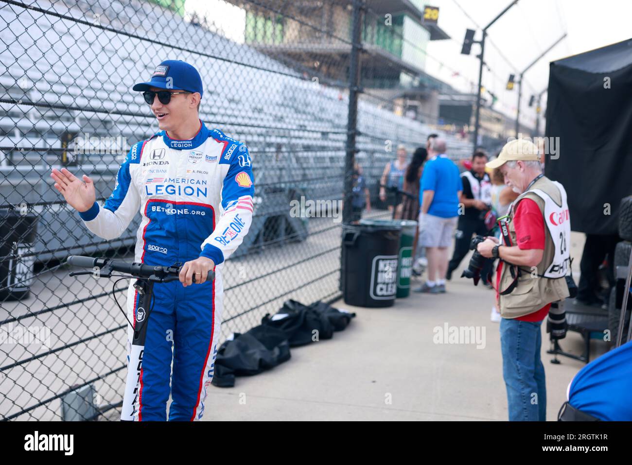 Indianapolis, United States. 11th Aug, 2023. Chip Ganassi Racing driver Álex Palou (10) of Spain seen during the practice for the 2023 Gallagher Grand Prix at Indianapolis Motor Speedway in Indianapolis. (Photo by Jeremy Hogan/SOPA Images/Sipa USA) Credit: Sipa USA/Alamy Live News Stock Photo