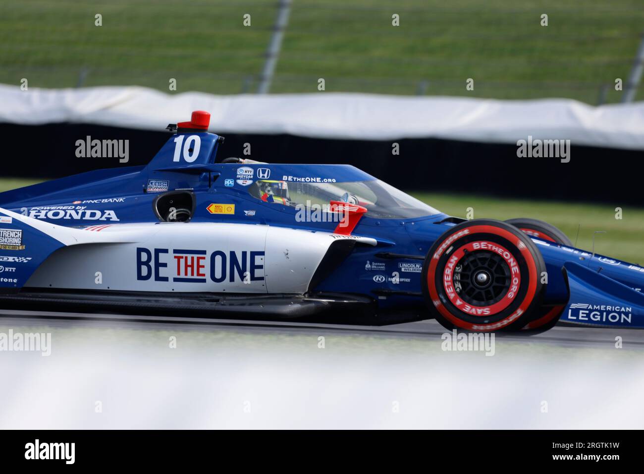 Indianapolis, United States. 11th Aug, 2023. Chip Ganassi Racing driver Álex Palou (10) of Spain in action during the practice for the 2023 Gallagher Grand Prix at Indianapolis Motor Speedway in Indianapolis. (Photo by Jeremy Hogan/SOPA Images/Sipa USA) Credit: Sipa USA/Alamy Live News Stock Photo