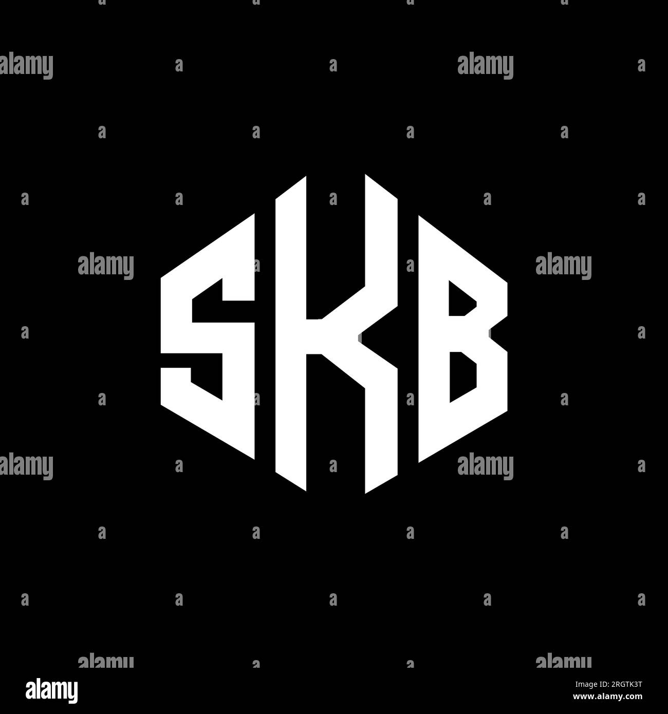 SKB letter logo design with polygon shape. SKB polygon and cube shape