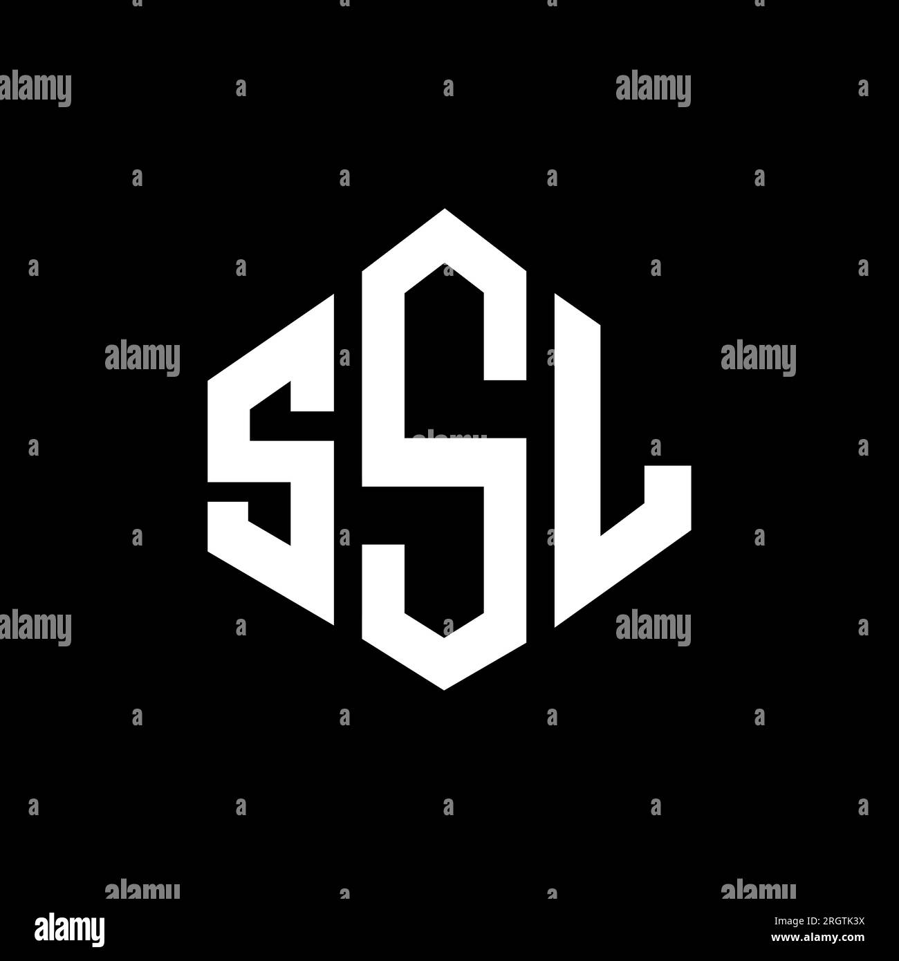 SSL letter logo design with polygon shape. SSL polygon and cube shape logo design. SSL hexagon vector logo template white and black colors. SSL monogr Stock Vector